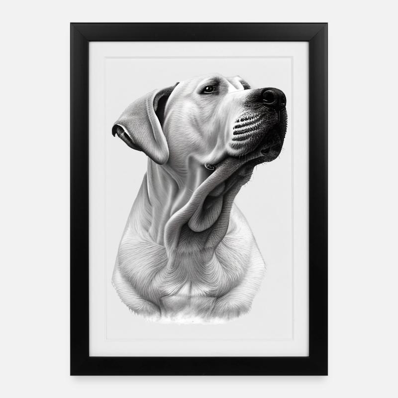 Proud Labrador blonde - Framed poster (27 × 37 cm) - black