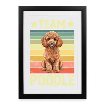 Caniche de chien - Affiche encadrée (27 × 37 cm) - noir - Devant