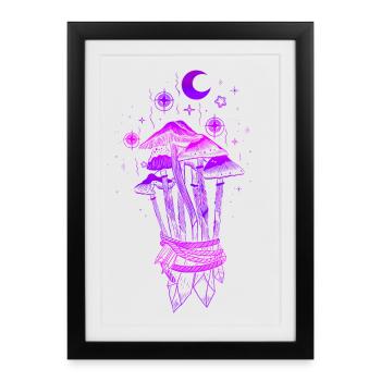Mushrooms Magic Magic Mushrooms - Framed poster (27 × 37 cm) - black - Front