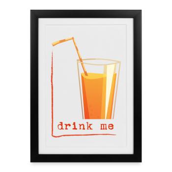 Buvez-moi dans un cadre - Affiche encadrée (27 × 37 cm) - noir - Devant