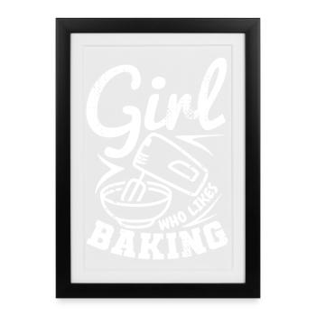 Girl who likes to bake - Framed poster (27 × 37 cm) - black - Front