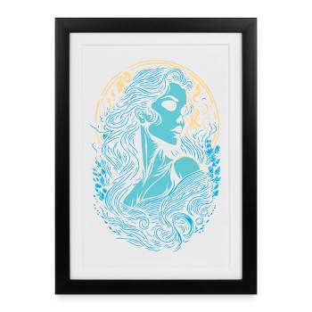 Fille Gotique à Tête de Mort - Affiche encadrée (27 × 37 cm) - noir - Devant
