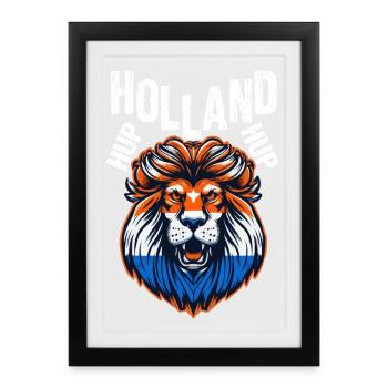 Hup Holland Hup Elftal Fan Shirt Nederland Oranje - Affiche encadrée (27 × 37 cm) - noir - Devant