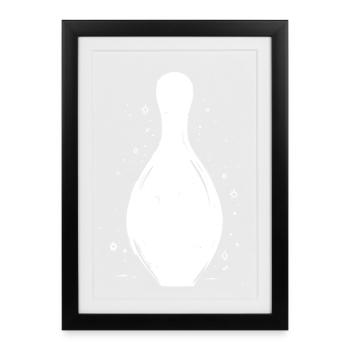 Bowling Pins Sketch - Framed poster (27 × 37 cm) - black - Front