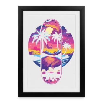 Vintage Skateboarding - Framed poster (27 × 37 cm) - black - Front