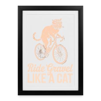 Roulez sur le gravier comme un chat - Affiche encadrée (27 × 37 cm) - noir - Devant