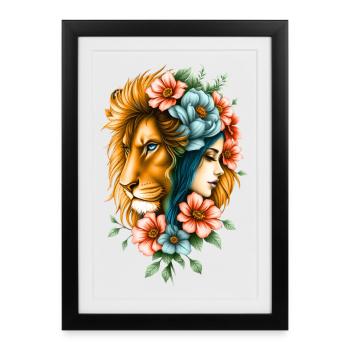 Femme merveilleuse dont les cheveux longs - Affiche encadrée (27 × 37 cm) - noir - Devant