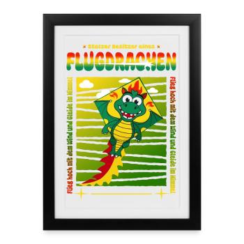 Propriétaire de cerf-volant - Affiche encadrée (27 × 37 cm) - noir - Devant