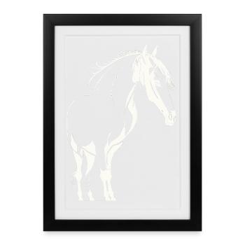 Cheval majestueux - Affiche encadrée (27 × 37 cm) - noir - Devant