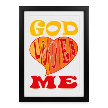 God Loves Me - Framed poster (27 × 37 cm) - black - Front