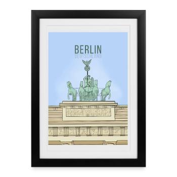 Berlin, Allemagne - Affiche encadrée (27 × 37 cm) - noir - Devant
