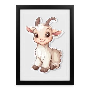 Chèvre - Affiche encadrée (27 × 37 cm) - noir - Devant
