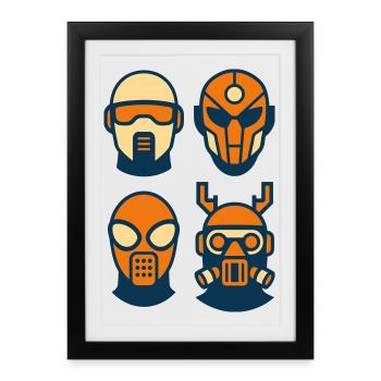 Masques du futur - Affiche encadrée (27 × 37 cm) - noir - Devant