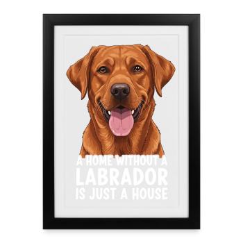 Motif des dictons du Labrador pour les amoureux des chiens - Affiche encadrée (27 × 37 cm) - noir - Devant