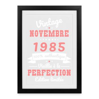 Anniversaire 40 ans - Vintage - Novembre 1985 - Affiche encadrée (27 × 37 cm) - noir - Devant