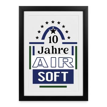 10 ans d’Airsoft Anniversary Airsoft Player Jubi - Affiche encadrée (27 × 37 cm) - noir - Devant