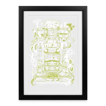 Rave on free TEKNO - Framed poster (27 × 37 cm) - black - Front