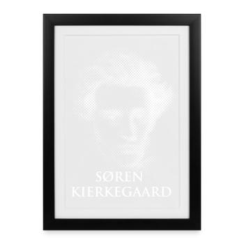 Existential Soren Kierkegaard Portrait - Framed poster (27 × 37 cm) - black - Front