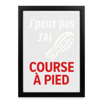 J'ai Course à Pied Pas le Temps - Affiche encadrée (27 × 37 cm) - noir - Devant
