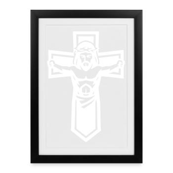 Symbole de la Croix de Jésus chrétien - Affiche encadrée (27 × 37 cm) - noir - Devant