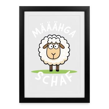 Määähga Sheep – Sweet Sheep Word Game - Framed poster (27 × 37 cm) - black - Front