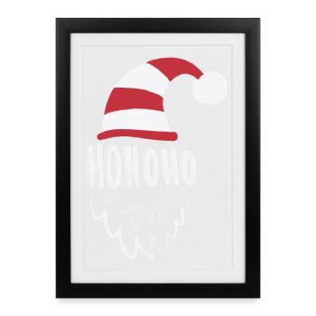 Hohoho, chandail de Noël - Affiche encadrée (27 × 37 cm) - noir - Devant