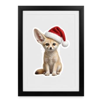 Little desert fox with big ears - Framed poster (27 × 37 cm) - black - Front