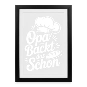 Grand-père le fait bien au four - Affiche encadrée (27 × 37 cm) - noir - Devant