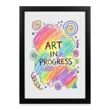 Art In Progress Doodle - Framed poster (27 × 37 cm) - black - Front