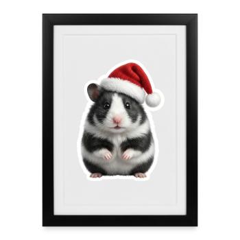 Petit hamster aux joues pleines - Affiche encadrée (27 × 37 cm) - noir - Devant