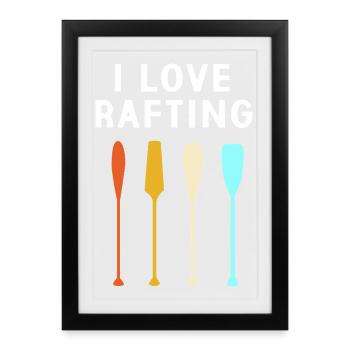 Paddle Boat Kayaking Kayaking Rafting - Framed poster (27 × 37 cm) - black - Front