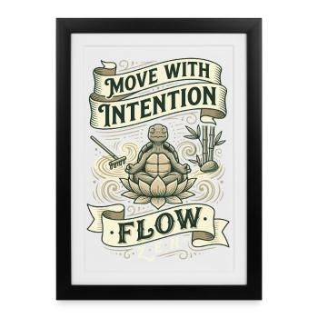 Mouvement avec intention : Zen Flow - Affiche encadrée (27 × 37 cm) - noir - Devant