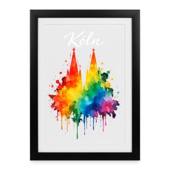 Cologne Carnival Jeck Shrove Monday funny - Framed poster (27 × 37 cm) - black - Front