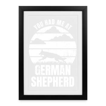 Tu m’as eu chez Berger allemand - Affiche encadrée (27 × 37 cm) - noir - Devant