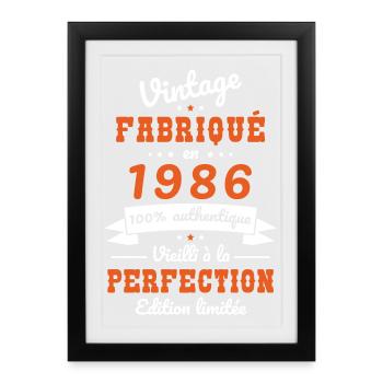 1986 – Vintage – Aged to perfection - Framed poster (27 × 37 cm) - black - Front