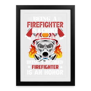 Fire brigade - Framed poster (27 × 37 cm) - black - Front