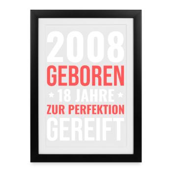 2008 Born – 18 years matured to perfection - Framed poster (27 × 37 cm) - black - Front