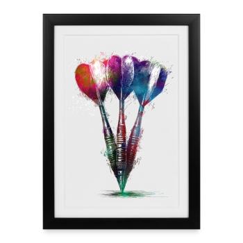 Darts Sports Art #darts #sport - Framed poster (27 × 37 cm) - black - Front