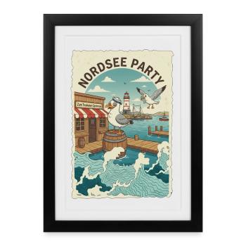 North Sea Party - Framed poster (27 × 37 cm) - black - Front
