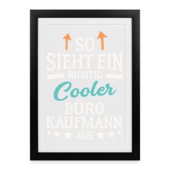 Employé de bureau sympa Commis de gestion de bureau - Affiche encadrée (27 × 37 cm) - noir - Devant