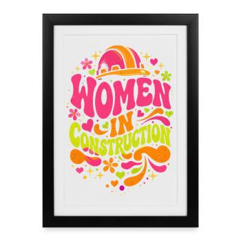 Women in Construction Craftswomen Power - Framed poster (27 × 37 cm) - black - Front