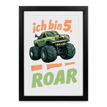 J’ai 5 ans - Enfants d’anniversaire - Affiche encadrée (27 × 37 cm) - noir - Devant
