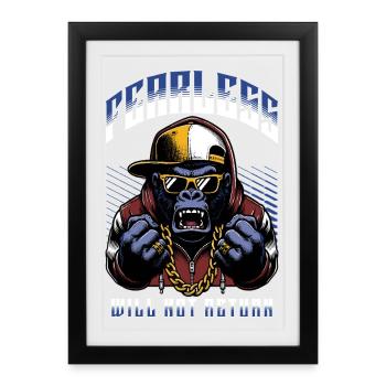 Gorilla Hustler Not Returning - Framed poster (27 × 37 cm) - black - Front