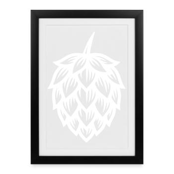 Hops Symbol - Framed poster (27 × 37 cm) - black - Front