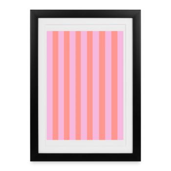 Stripes - Pink Red Customizable - Framed poster (27 × 37 cm) - black - Front