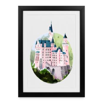 Neuschwanstein Castle, Bavaria, Germany - Framed poster (27 × 37 cm) - black - Front