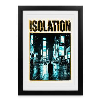 Nuit d’isolement dans la Cité Néon - Affiche encadrée (27 × 37 cm) - noir - Devant