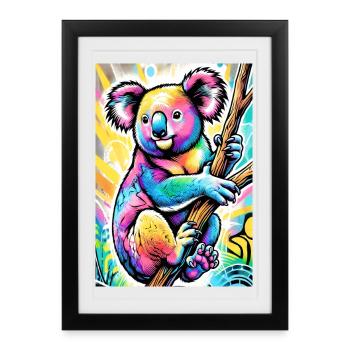 Koala - Affiche encadrée (27 × 37 cm) - noir - Devant