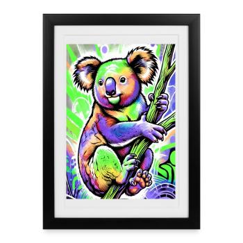 Koala - Gerahmtes Poster (27 × 37 cm) - Schwarz - Vorne