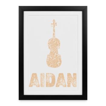Aidan as a violin - Framed poster (27 × 37 cm) - black - Front